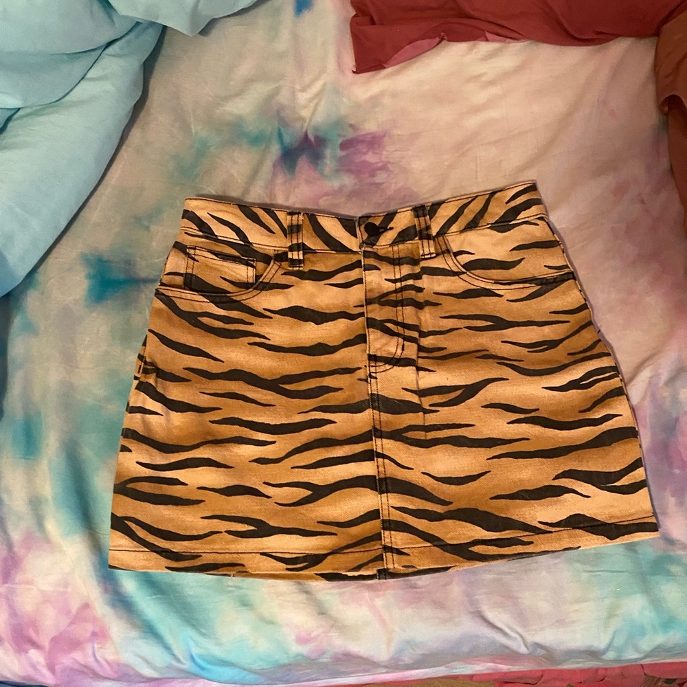 Tiger print skirt